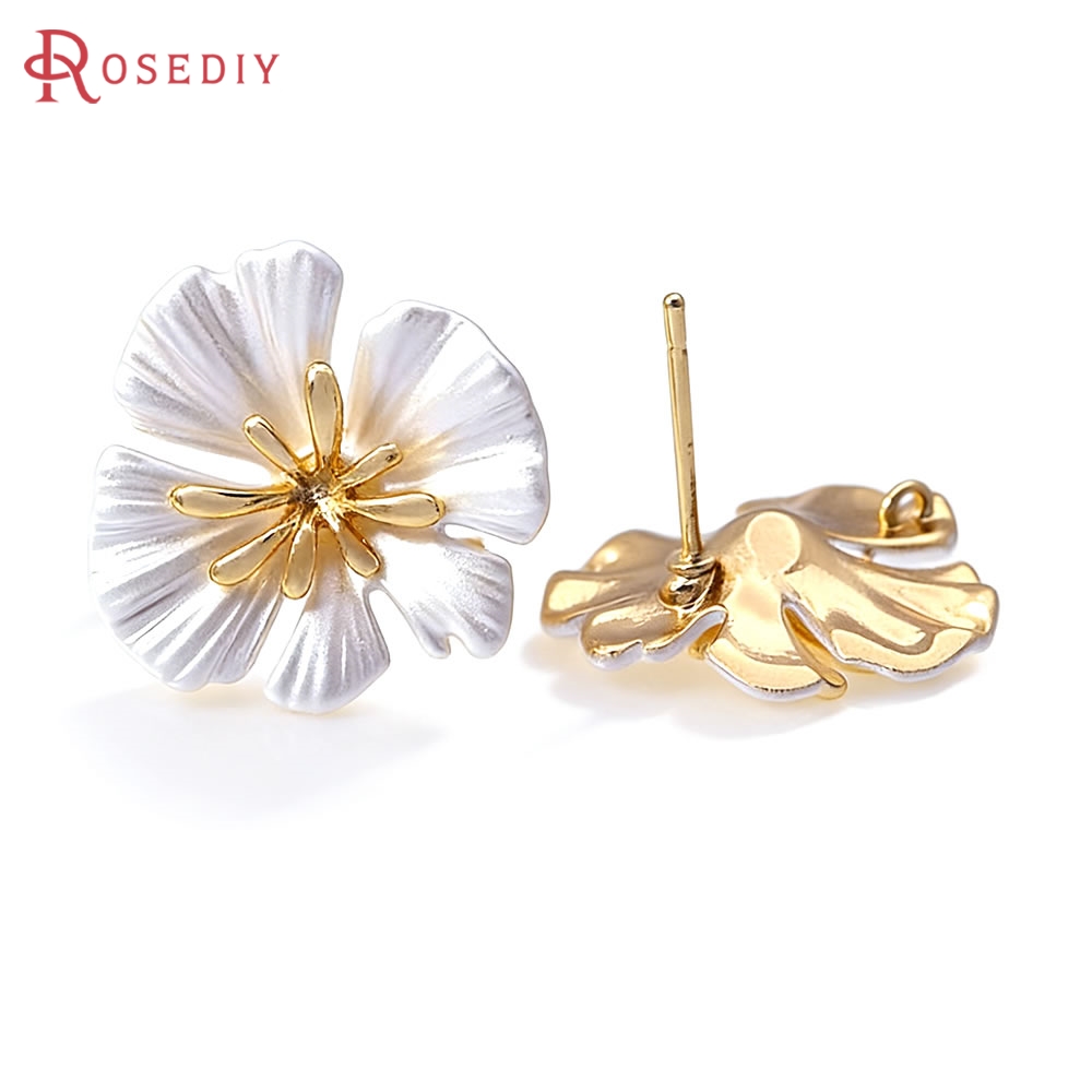 Jewelry Making Pins - Brincos de Flor em Latão Cor