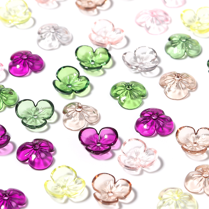 Bead Cap Flower - 20 pçs/lote transparente resina pétala contas