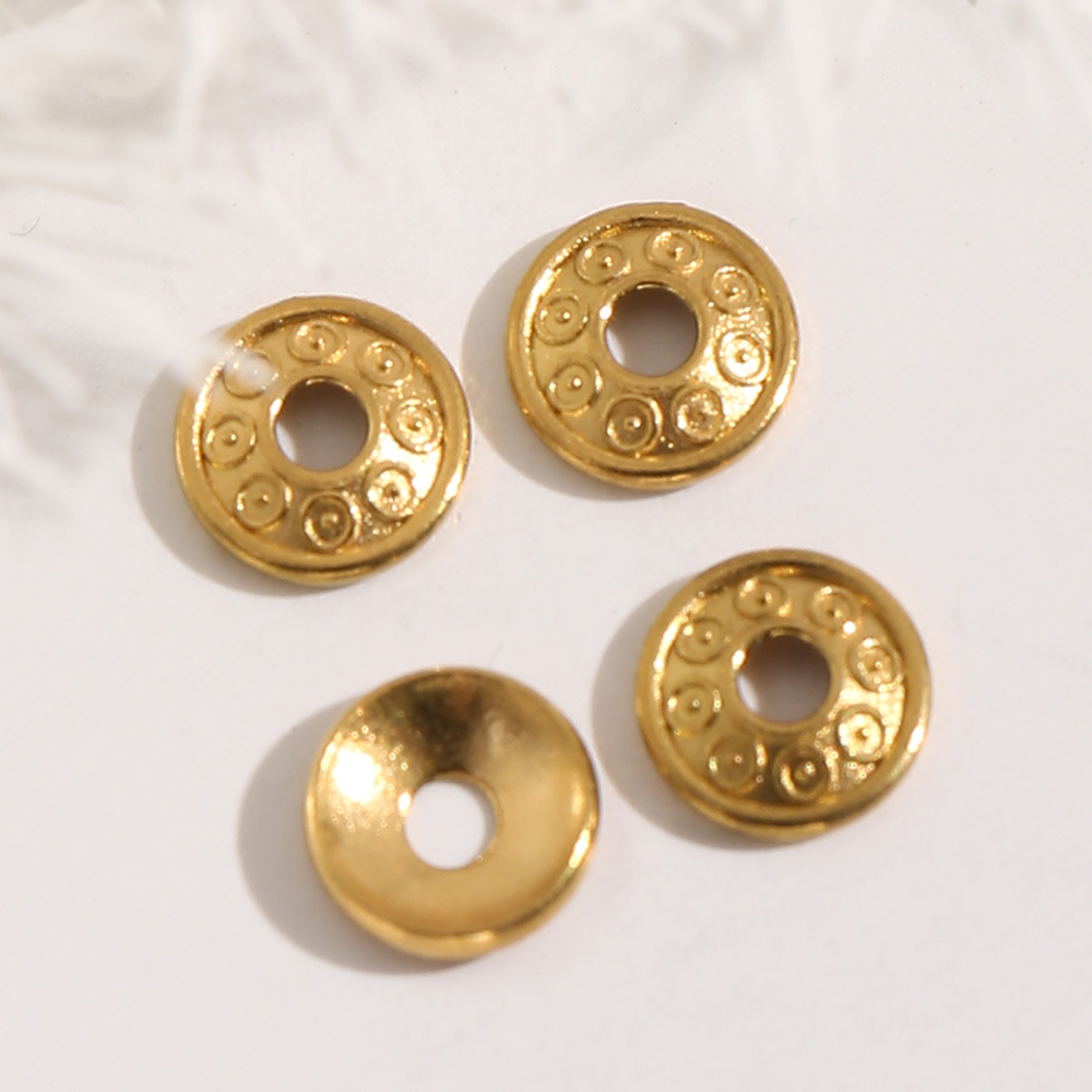 Bead Cap Flower - 20 pçs 6mm de aço inoxidável