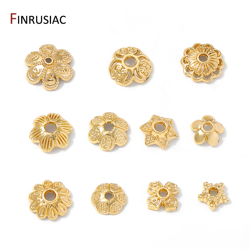 Bead Cap Flower - Tampas redondas de contas de flores