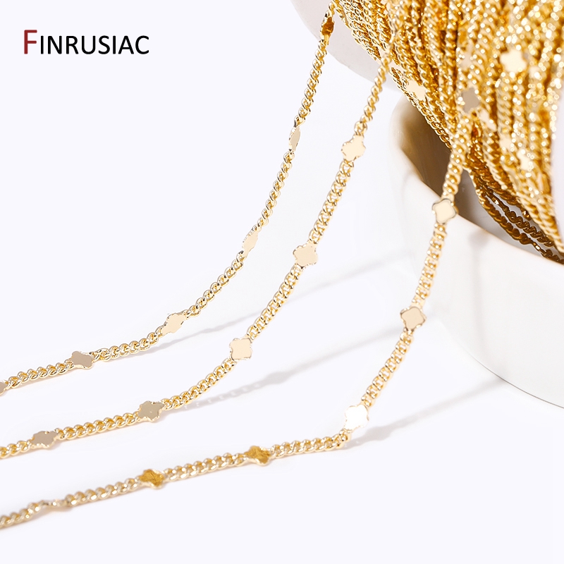 Chain Roll Cable - 14K Banhado A Ouro Latão Lantejoulas
