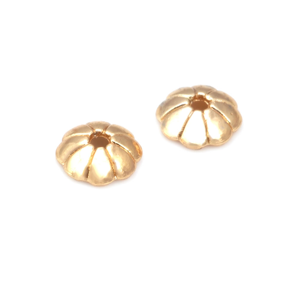 18k cor de ouro latão flor con - Bead Cap Flower avaliação e preço
