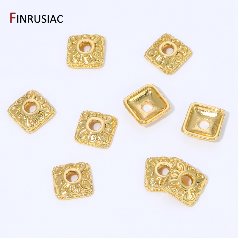 Tampas de Contas Quadradas em  - Bead Cap Flower avaliação e preço