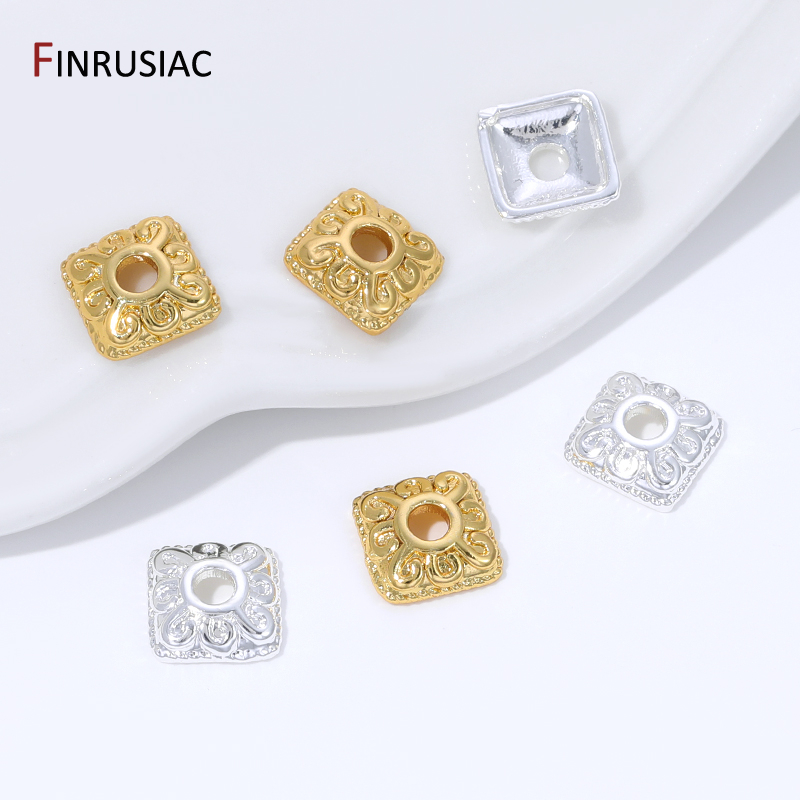 Tampas de Contas Quadradas em  - Bead Cap Flower avaliação e preço