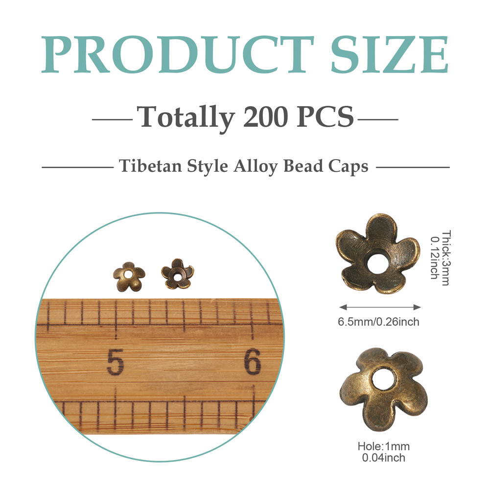 200 peças de contas de flor em - Bead Cap Flower avaliação e preço