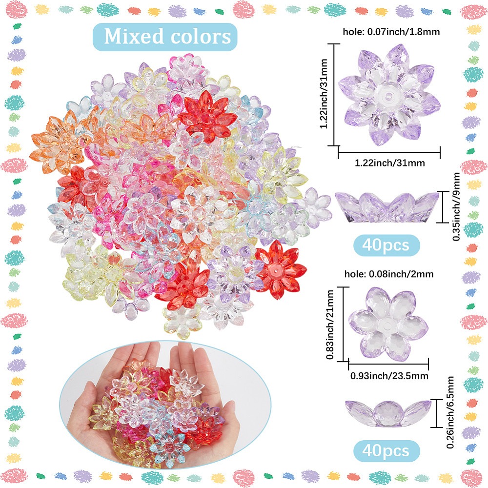 80 Peças 2 Estilos de Tampas d - Bead Cap Flower avaliação e preço